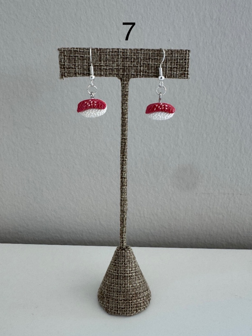 Handmade Sushi Roll Drop Earrings | Cute Foodie Statement Jewelry - Picture 8 of 9